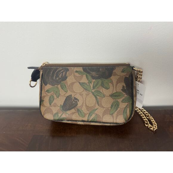 Coach  Large Wristlet Signature Canvas with Camo Rose Floral Print NWT - Picture 10 of 16
